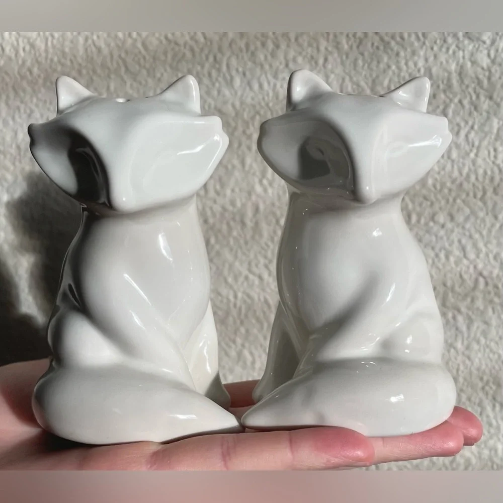 Ceramic Fox Salt and Pepper Shakers White Dinnerware Woodland Creatures Target